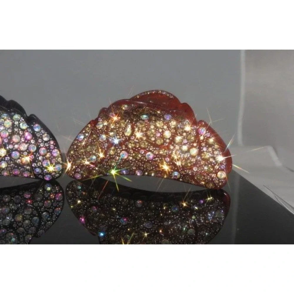 1 New Gorgeous Hair Clip with Shinny Crystals Hair Jewelry Accessories US Seller